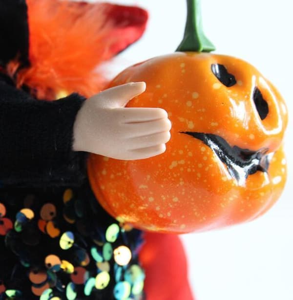 18CM Halloween Hovedløs Græskar Dukke White