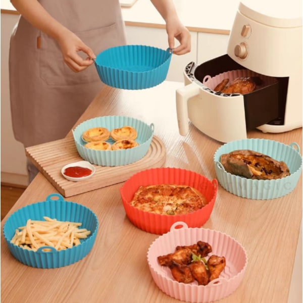 Air Fryer silikongryta, Air Fryer ugnstillbehör blue S