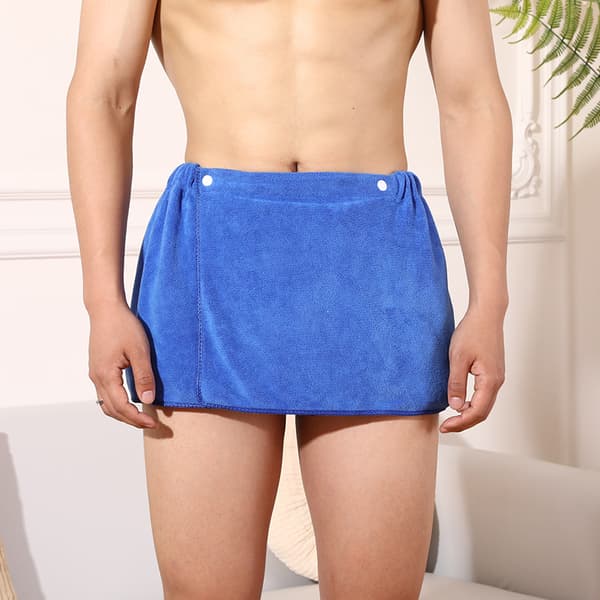 Mænd Bløde Bærbare Badehåndklæde Shorts Bløde Mikrofiber Svømning Strandhåndklæde blue