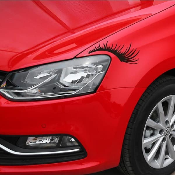 2 Par Eyelash-Dekaler til Bilens Frontlykter Black