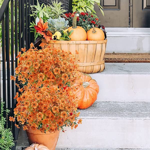 Kunstige Efterårsblomster til Udendørs, 10 Bundter Kunstige Planter 10PCS