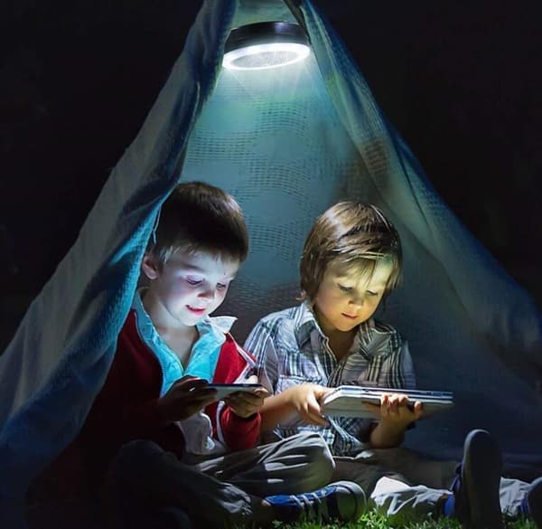 USB 3 i 1 campingfläktljus Black