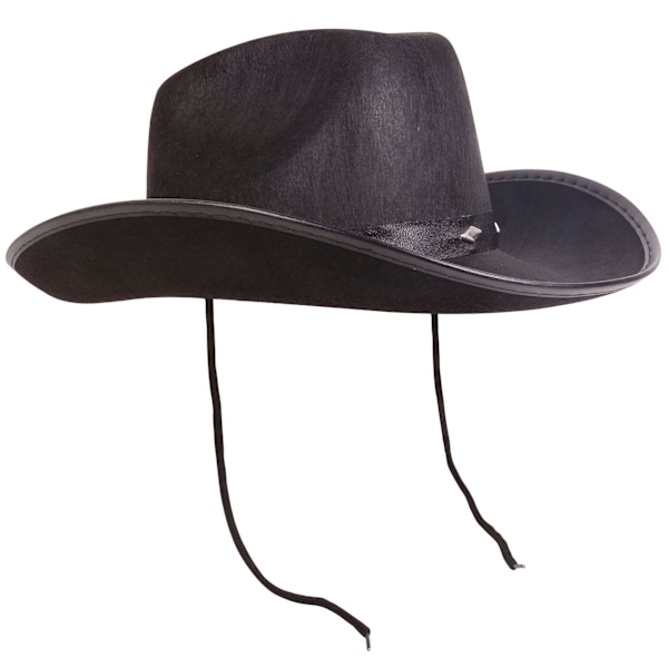 Cowboyhat til Mænd & Kvinder - Sort Filthat med Nitter Brown