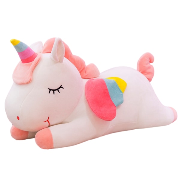 Plush Pude Dyrefigur Snuggle Pude Sød Plushet Legetøj Knusse Makker white 30cm