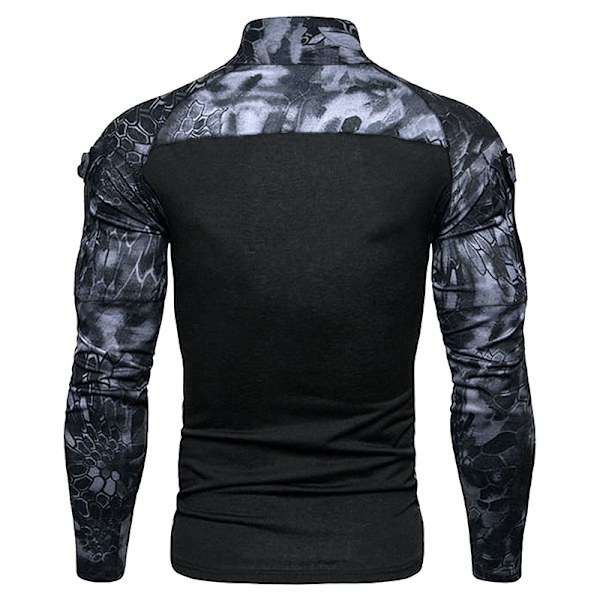 Miesten Stalker Pitkähihainen Salama-Camo-T-paita Black 3XL