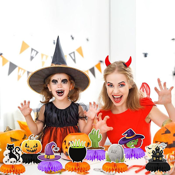 8 stk. Halloween Honningkam Midtpunkt Sæt Style 3