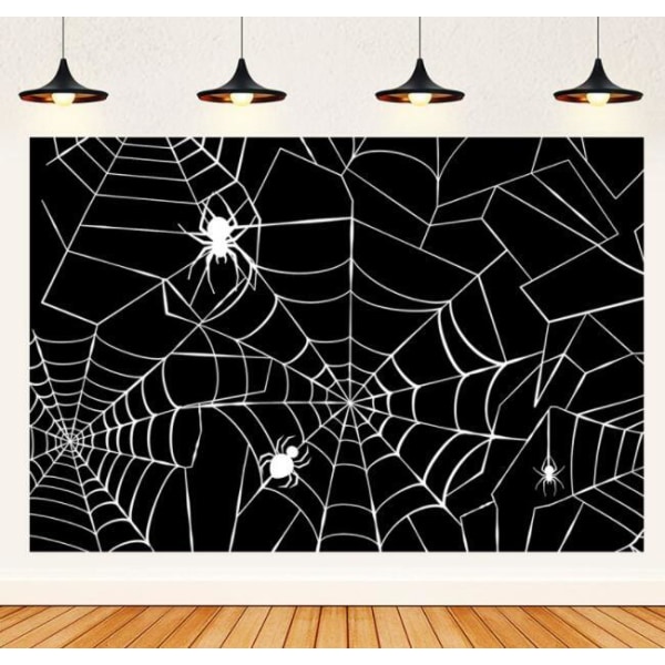 Halloween Banner Baggrundstof Helligdags Fest Dekoration Black 180*110CM