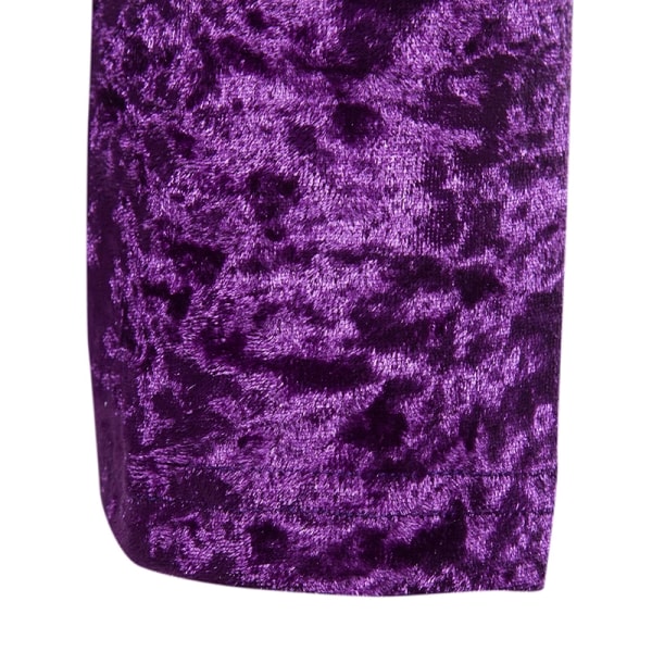 Miesten Sametti Pitkähihainen Paita Korkea Kaulus Slim Fit Yläosa Purple S