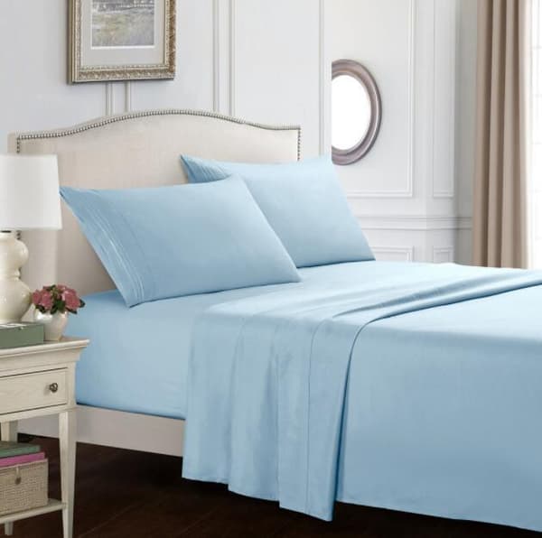 Supermjukt Sängset i Enfärgad Design för Sovrummet Blue FUll