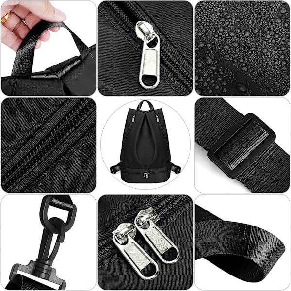 Gymryggsäck med skofack Black