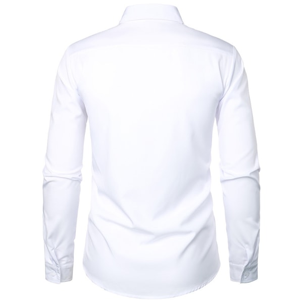 Miesten Tuxedo-paidat Slim Fit Rypytetty Hää- ja Illallinen Yläosat WHITE XL