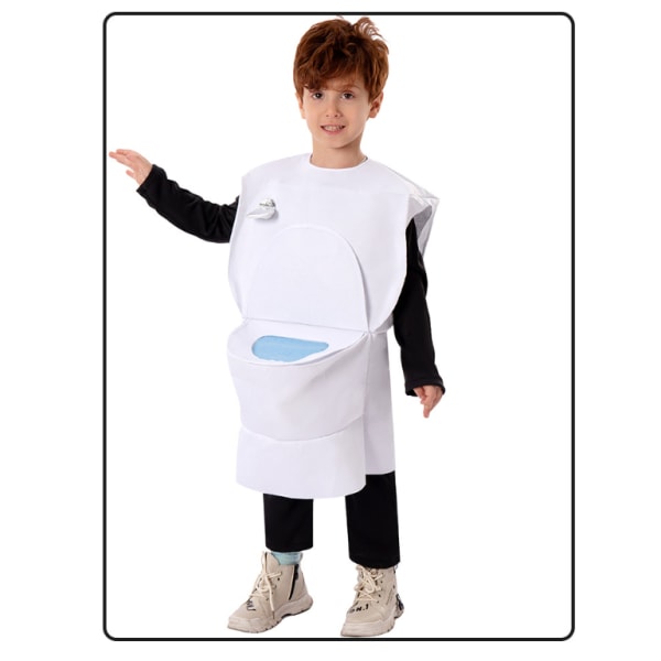 Kids Skibidi Toalett Man Kostym Halloween Dress Up Toilet Man S