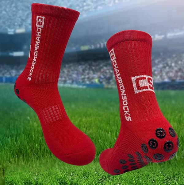 Herrfotbollstrumpor med grepp, halkfria Navy Blue