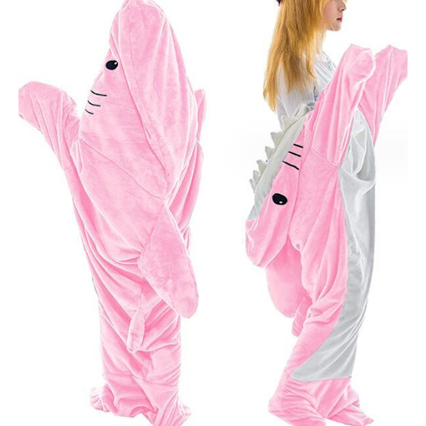 Sovsäck Haj Vuxen En-delad Pink XL
