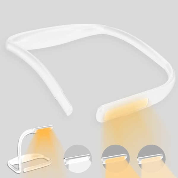 LED-halslampa för läsning, boklampa i sängen, justerbar ljusstyrka skrivbordslampa white