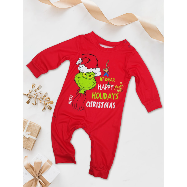 Grinch Joulupyjamat - Sopivat Perheen Aikuisten ja Lasten Pyjamasetit Kid 4T