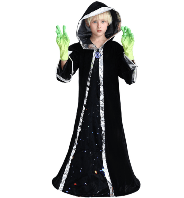 Alien kostym för barn Halloween Alien Hooded Robe M