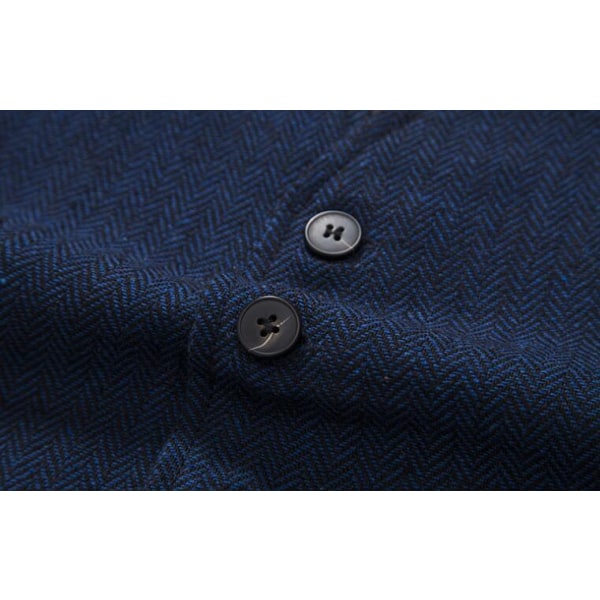 Mænds Casual Enkeltknappet Suit Vest Blue S