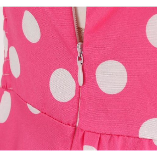 Rosa Prickig Rutig Halterklänning Rose Bow 2XL