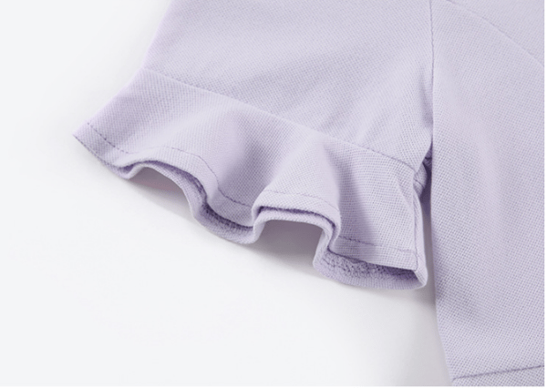 Sommar Flickor Polo Klänningar Bomull Kort ärm purple 160