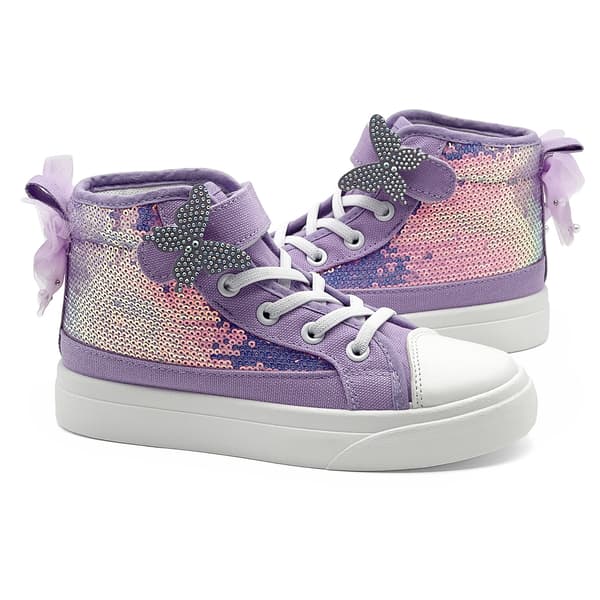 Søde høje sneakers i kanvas til piger purple 32