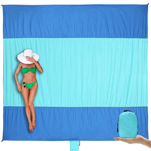 Extra stor strandsandtät matta Blue 210*200cm