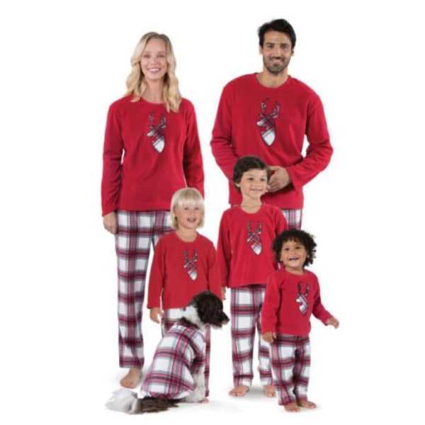 Jul Ren Pyjamas förälder-barn kostym Dog average size