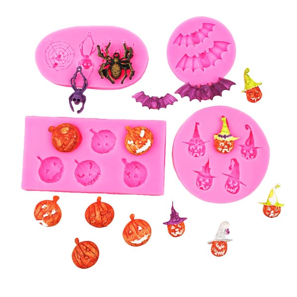 Halloween Silikonform Pumpa Skalle Skelett Silikonform Set