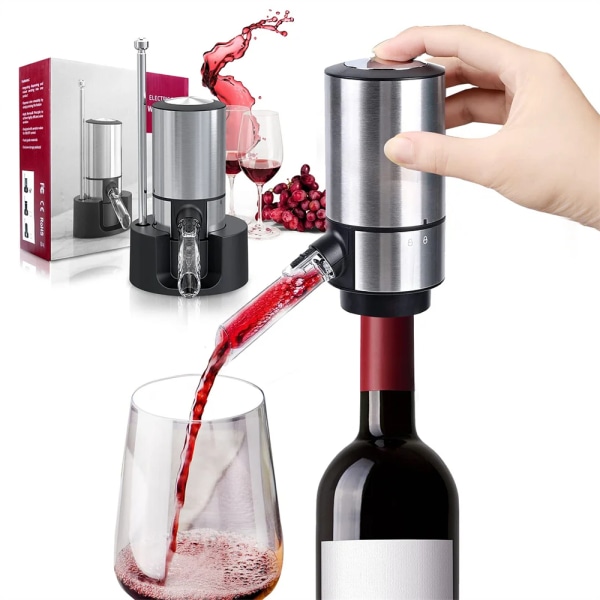 Elektrisk vinluftare och karaff, Pumpdispenser Set, Smart Wine Dispenser
