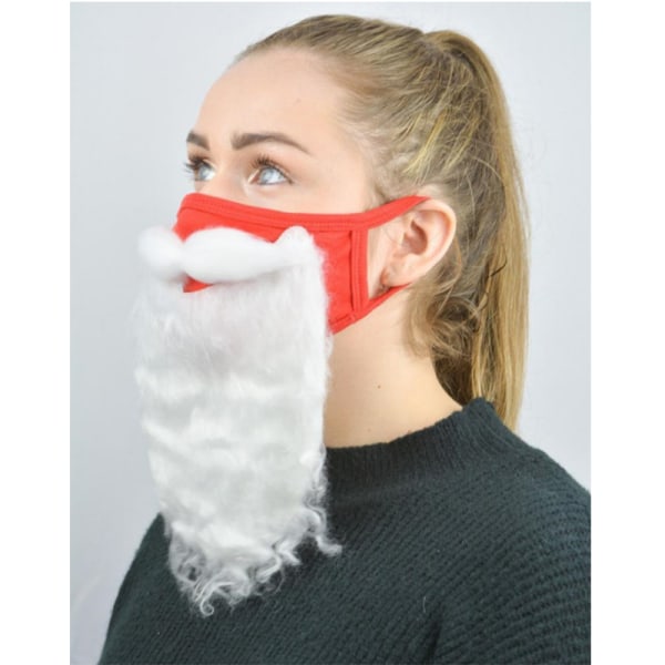 2 st rolig skäggmask Holiday tomtedräkt för vuxen red