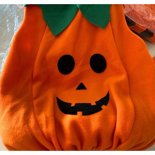 Söt Barn Halloween Pumpakostym Med Hatt Style1 130CM