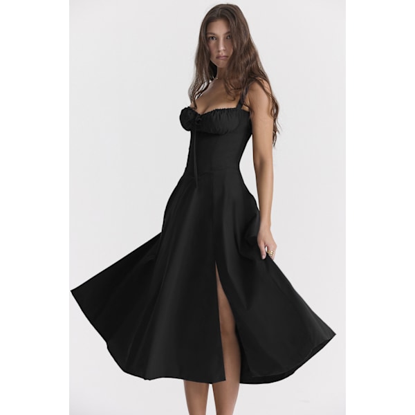 Dam Summer Grimma Smocked Maxiklänning Slit Grimma Klänningar black M