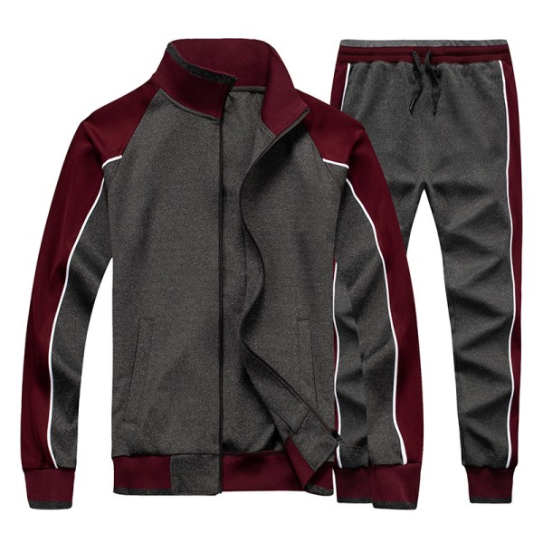 Activewear för män Varm träningsdräkt med full dragkedja Sport Set Casual Sweat Suit grey M