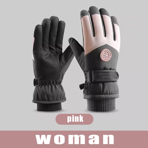 Skidhandskar för män Dam Vattentäta snöskidhandskar för vintersnowboard Grey-pink