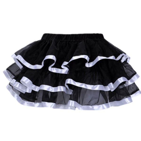 Klassisk tutu-kjol i tyll i lager för kvinnor black white M