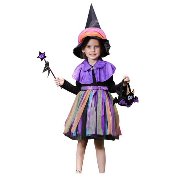Halloween- set för barnflickor purple 130cm