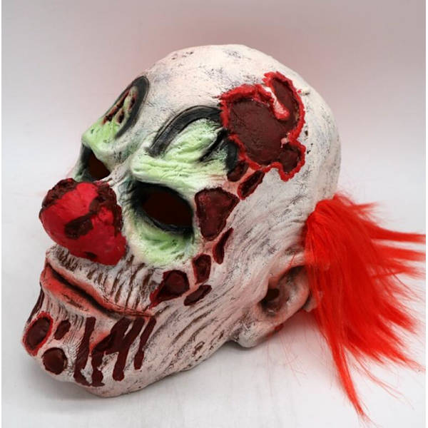Halloween-pelottavat naamiot Lateksipelottavat klovnaamiot White Red