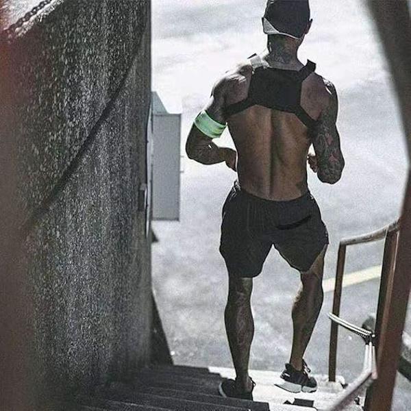 Herr 2 i 1 löparshorts andningsbara aktiva gym träningshorts Black M