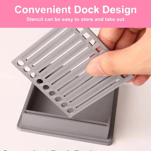 Sticky Note Holder med Stencil, Sticky Note Dispenser Kompatibel med Post-It Note Black