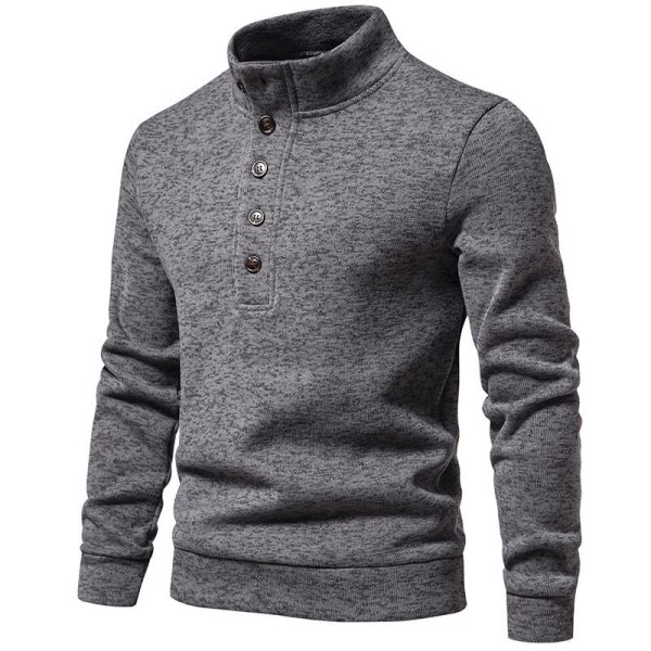 Mænds Høj Hals Strikket Trøje Løstsiddende Casual Trøje Dark Gray XXL