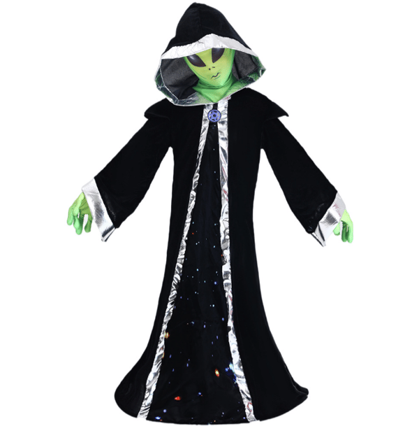 Alien kostym för barn Halloween Alien Hooded Robe M