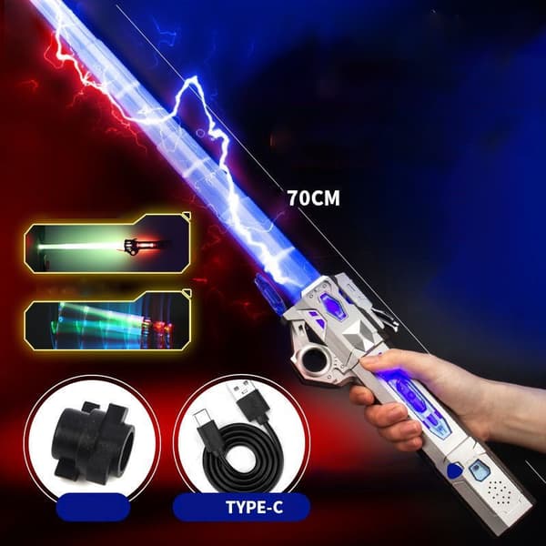 LED Farveændrende Star Wars Teleskopiske Lysværd Legetøj Silver