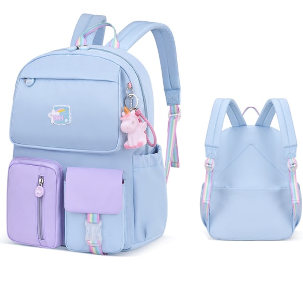 Skolväska för barn, söt estetisk vattentät ryggsäck Blue L