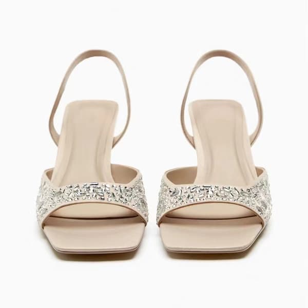 Remse-sandaler med Rhinestone-hæle 37