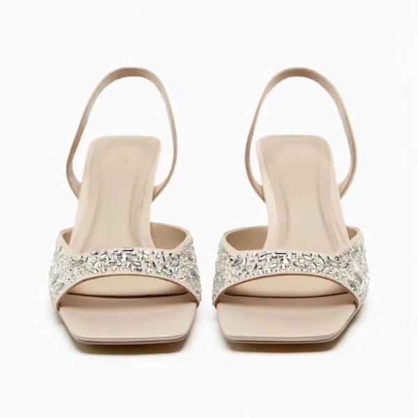 Strappy Sandaler med Rhinestone Heels Sandaler 38