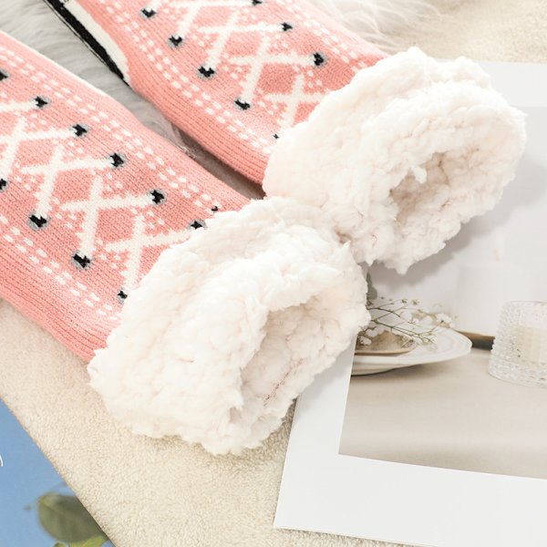 Damtofflor i Fleecefodrade Varma Fuzzy Inomhus Anti-Halkstrumpor Navy Blue