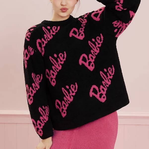 Barbie Pink Langærmet Pyjamasæt Black