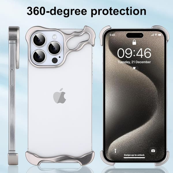 Rammefritt Telefondeksel for iPhone 14 Grey iPhone 15Pro max