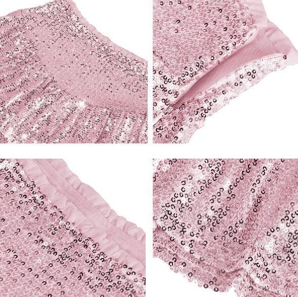 Kvindesexy Sequin Kort Skørt Pink S