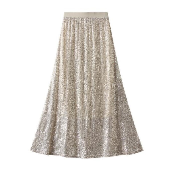 Kvinnors paljettkjol Hög midja Sparkle Casual kjol gold M